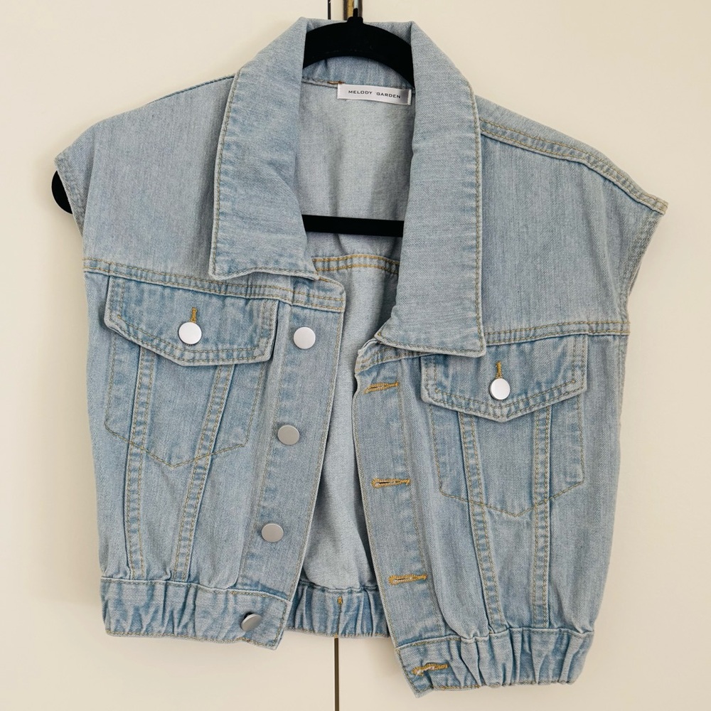 Korean Light Blue Denim Vest
